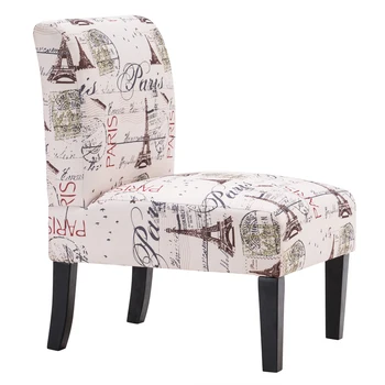 

NO Armrest Fabric Single Leisure Chair English Cloth Beige Yellow [68x50x80cm]
