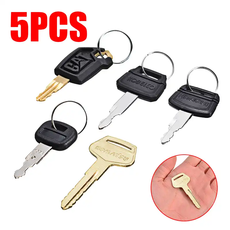 5pcs Excavator Ignition Start Key Set Excavator Replacement Keys for