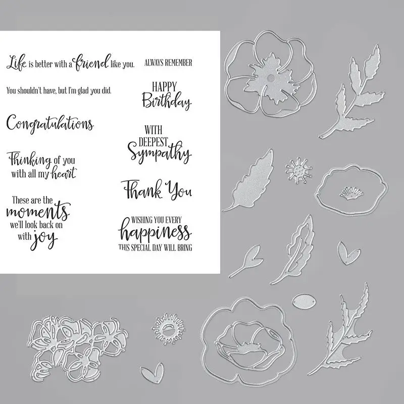

HAPPYNESS Metal Cutting Dies and Stamps Stencils for DIY Scrapbooking/photo album Decorative Embossing DIY Paper Cards