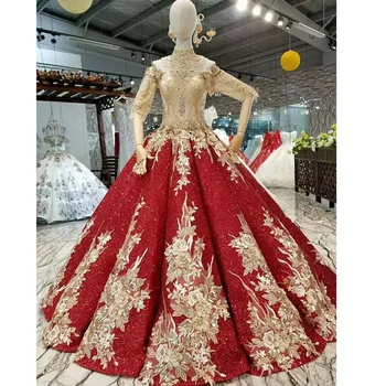 

BGW 21515ht Luxury Shiny Evening Dress Off Shoulder Boat Neck Half Sleeve Floor Length Evening Party Dress With Collar Chain