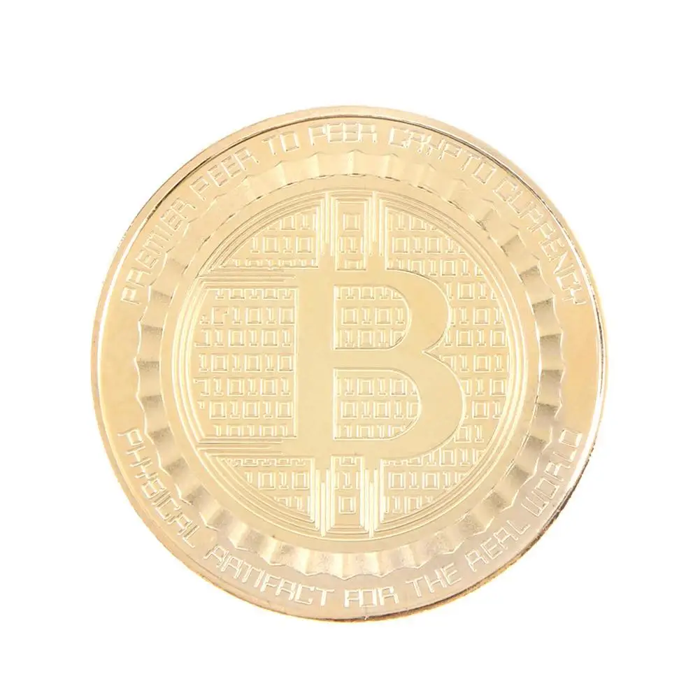 Tanio Pozłacane Bitcoin moneta bitcoiny kolekcjonerskie pamiątka noworoczny prezent Metal sztuka antyczna sklep
