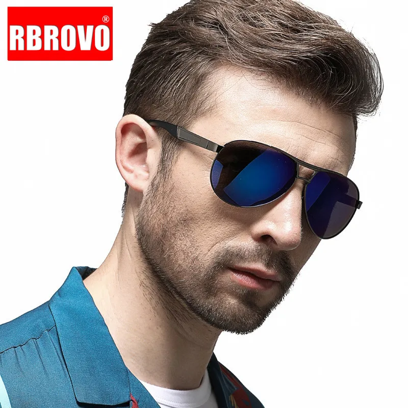 RBROVO 2018 пилот поляризованные солнцезащитные очки Для мужчин HD, Винтаж солнцезащитные очки ретро вождения люнет Soleil Homme UV400