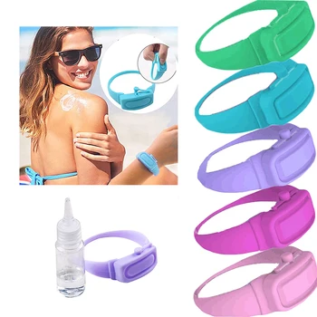 

Wristband Hand Dispenser Silicone Hand Sanitizer Bracelet with Bottle Portable Dispensing Bracelet Hand Sanitizer Container