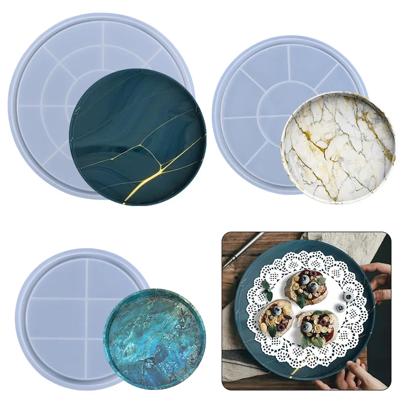 Round Cement Tray Mold for DIY Epoxy Resin and Home Decoration Crafts
