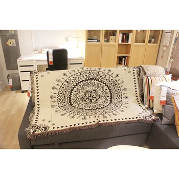 

Sofa blanket cover decorated living room bedroom dust cover simple fabric shawl casual knitted silk blanket large