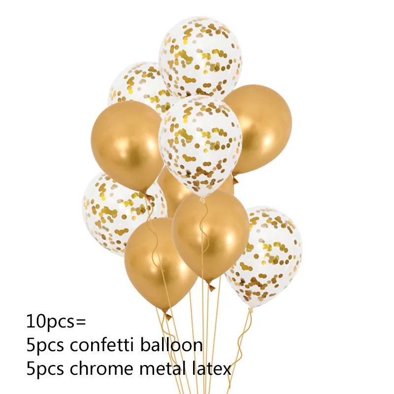 10pcs mix gold 14 шт. Сердце Звезда Золотой воздушный шар "Конфетти" с днем рождения металлический хромированный шарики, День подарков будущей матери Свадебный декор баллоны с гелием - Цвет: 10pcs mix gold
