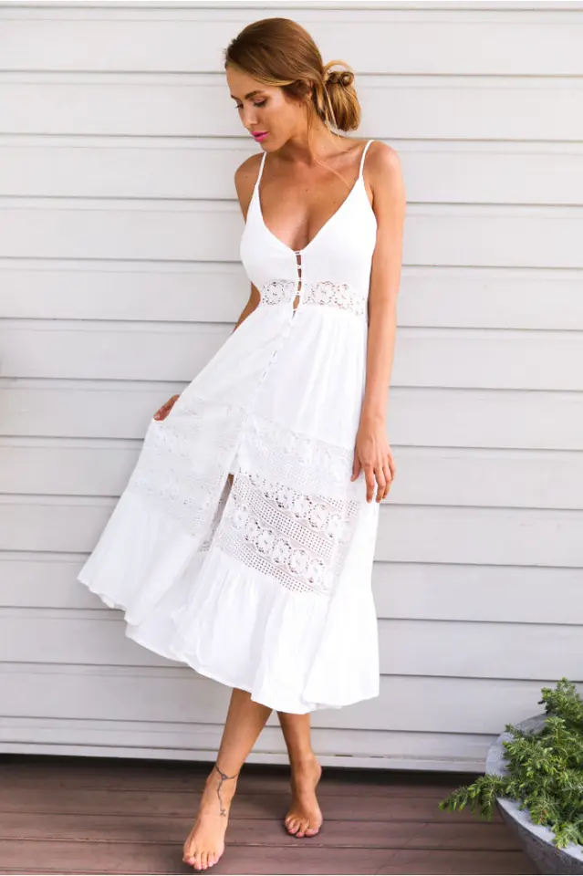 white spaghetti strap sundress