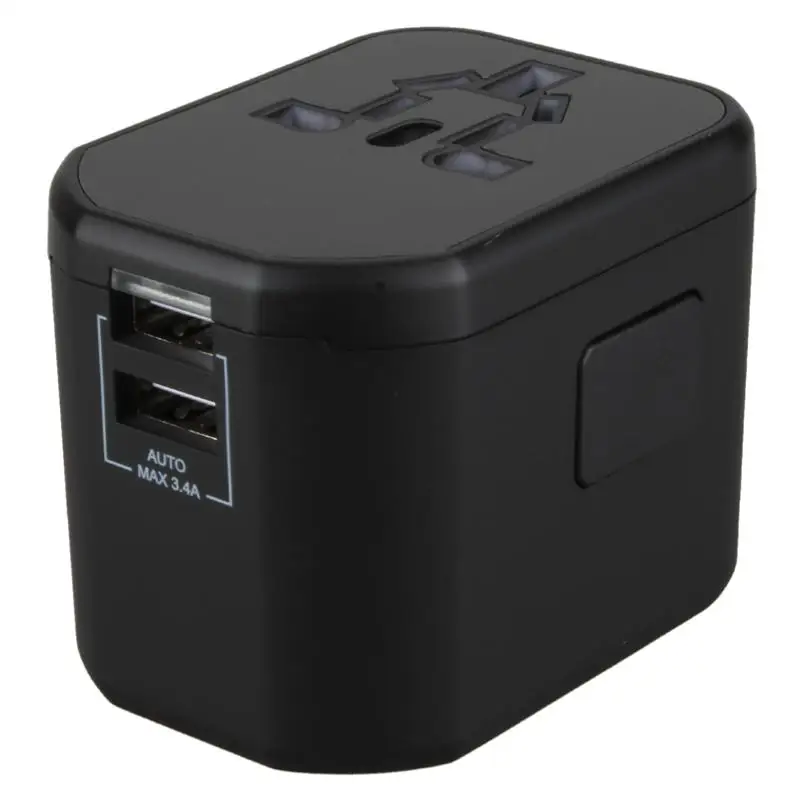 Universal Travel Adapter International Plug Converter Adapter All in one 3.4A 2 USB Worldwide Wall Charger for UK/EU/AU/US Plu#8 Universal Travel Adapter International Plug Converter Adapter All in one 3.4A 2 USB Worldwide Wall Charger for UK/EU/AU/US Plu#8
