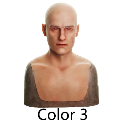 Color 3 Силиконовая маска для мужчин, Реалистичная маска для взрослых, силиконовая маска для мужчин, косплей, вечерние Фетиш маска, настоящая кожа - Цвет: Color 3