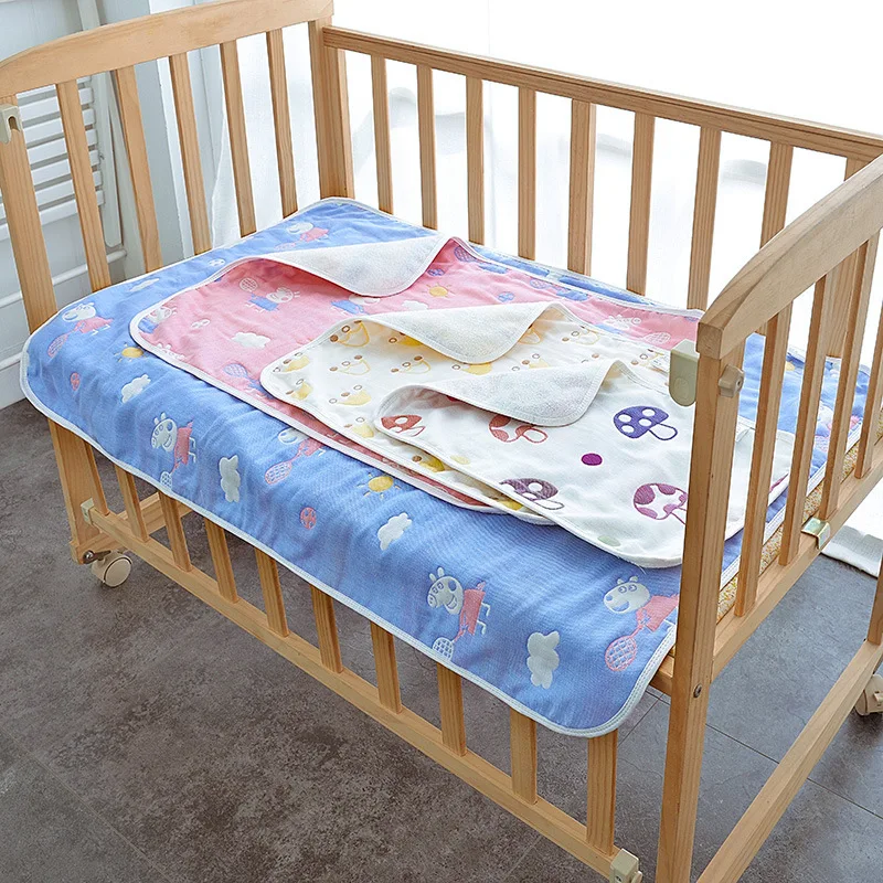 

50*70cm Baby Nappy Changing Pads Waterproof Urine Bed Mat Animal Reusable Diaper Travel Cover Burp Infant Cotton Stroller Mat