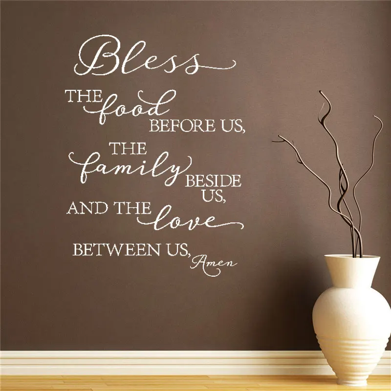 

Bless The Food Before Us Wall Sticker Kitchen Dinning Room Bless Pray Prayer Scripture Spiritual Wall Decal DW13025