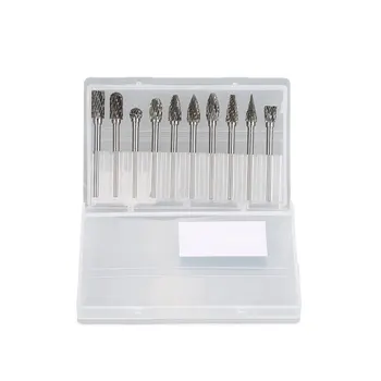 

10pcs/set 6mm Shank Tungsten Steel Solid Carbide Rotary Files Rasp Diamond Burrs Set for Woodworking Drilling Carving Engraving