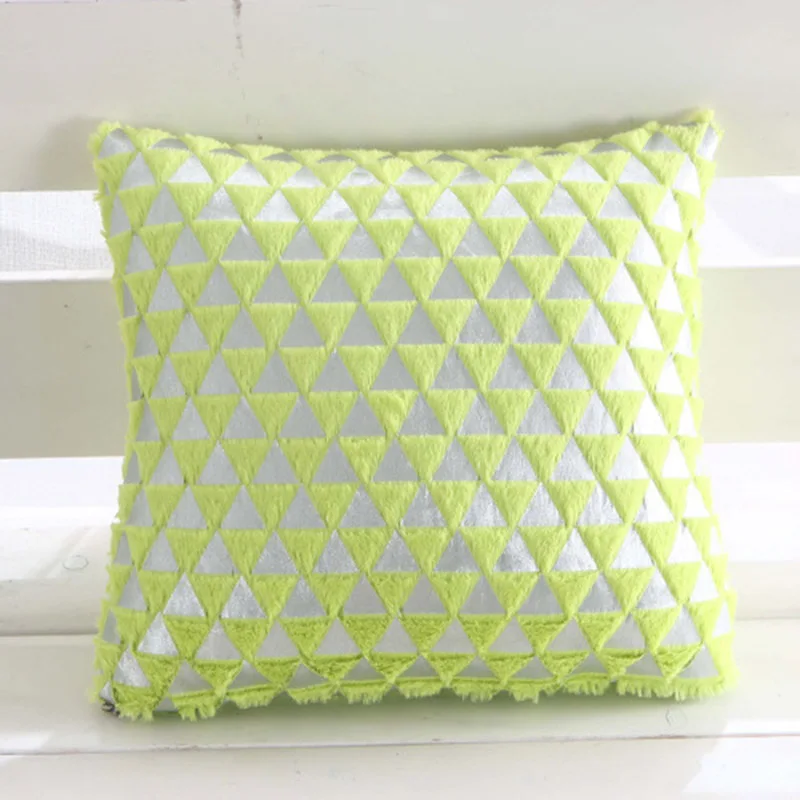 Геометрический чехол для подушки, мягкий чехол для подушки, плюшевая наволочка для дивана, чехол для подушки, украшение для дома, наволочка, высокое качество - Цвет: Зеленый