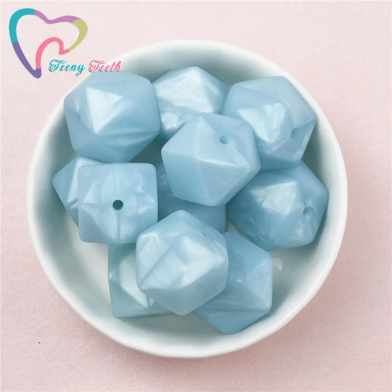 

Металлические Синие Бусины Teeny Teeth, 10 шт., 14-17 мм, шестигранные силиконовые бусины, бусины для самостоятельного изготовления детских пустышек, зажим, цепочка, ожерелье, игрушки