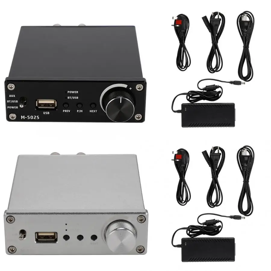M-502S домашний аудио стерео USB драйвер Bluetooth 5,0 цифровой Hi-Fi Мощность усилитель позолоченный RCA 50 Вт 2 канальный усилитель мощности(110-240 V