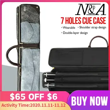 

MEILIN Cue Case 3 Butts+4 Shafts 7 Holes PU Thick Nylon Material Bag High-quality Leather Grip Stick Case Billiard Accessories