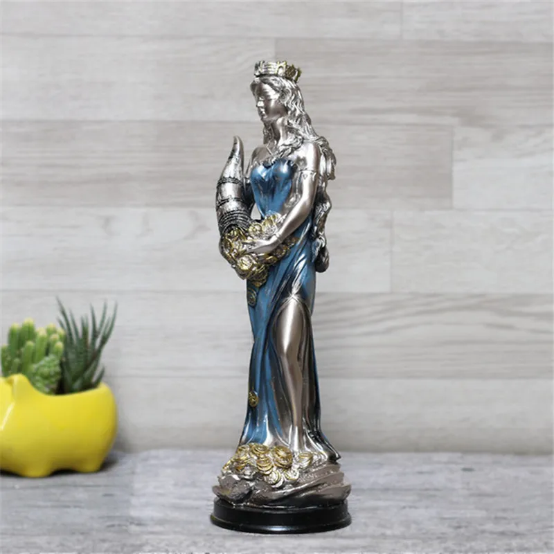 34CM Greek Fortune Goddess Art Sculptures Decorates Lucky Wealth Fortune Figurines Home Decor Accessories Resin Craft Gift R5172 34CM Greek Fortune Goddess Art Sculptures Decorates Lucky Wealth Fortune Figurines Home Decor Accessories Resin Craft Gift R5172