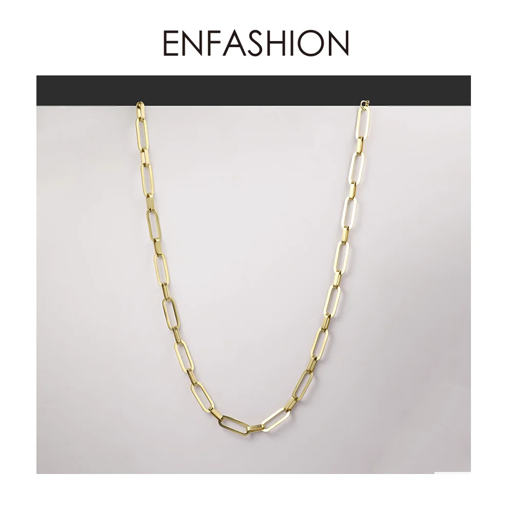 ENFASHION, панк цепочка, колье, ожерелье для женщин, золотой цвет, нержавеющая сталь, ожерелье s Femme, модное ювелирное изделие, подарки для друзей P193039