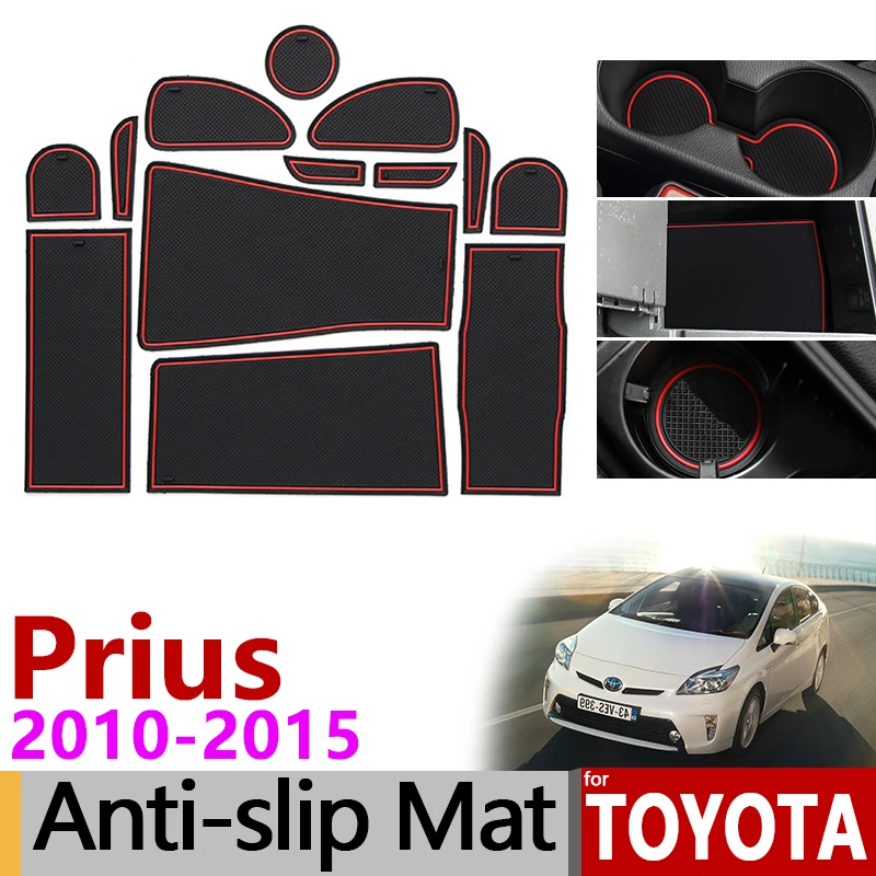 

Anti-Slip Mat for Phone Gate Slot Mats Cup Pad for Toyota Prius 30 XW30 2010~2015 Accessories Stickers 2011 2012 2013 2014 ZVW30
