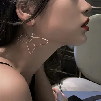 

Elegant Explicit Hollow out Butterfly Earrings Geometry Exaggeration Earings