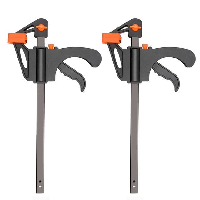 DTBD 4 Inch 2/3/4/5/10Pcs Woodworking Work Bar F Clamp Clip Set Hard Quick Ratchet Release DIY Carpentry Hand Tool Gadget 4Inch 2Pcs
