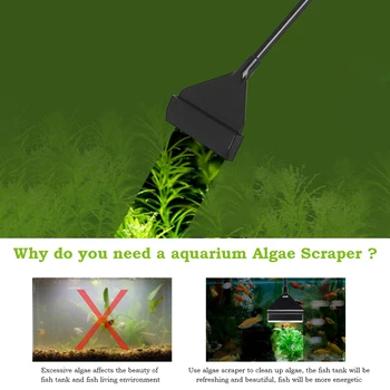 

New 90CM Aquarium Algae Scraper Fish Tank Cleaner Keep Hands Dry Sharp Blade to Remove Algae Aquarium Accessories