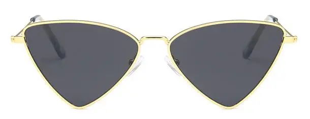 Маленькие треугольные солнцезащитные очки кошачий глаз, Женские винтажные солнцезащитные очки, женские солнцезащитные очки, кошачьи глаза,, ретро очки - Цвет линз: gold gray
