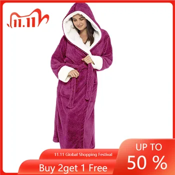 

Bathrobe Popular Ladies Nightgown Fashion Warm Belt Autumn and Winter New Style Robes for Women Cotton Bathrobe Robes for Women
