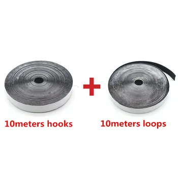 

10M/pair Black Hooks & Loops Self Adhesive Nylon Fastener Magic Tapes For Car Car Interior Mat Amplifier Bottom Anti-slip Fixed