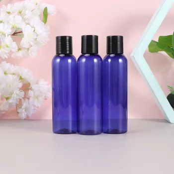 

20pcs 150ML Portable Split Bottles Handy Cosmetic Travel Containers Toiletries Liquid Containers Clear Bottle (Blue and Black)