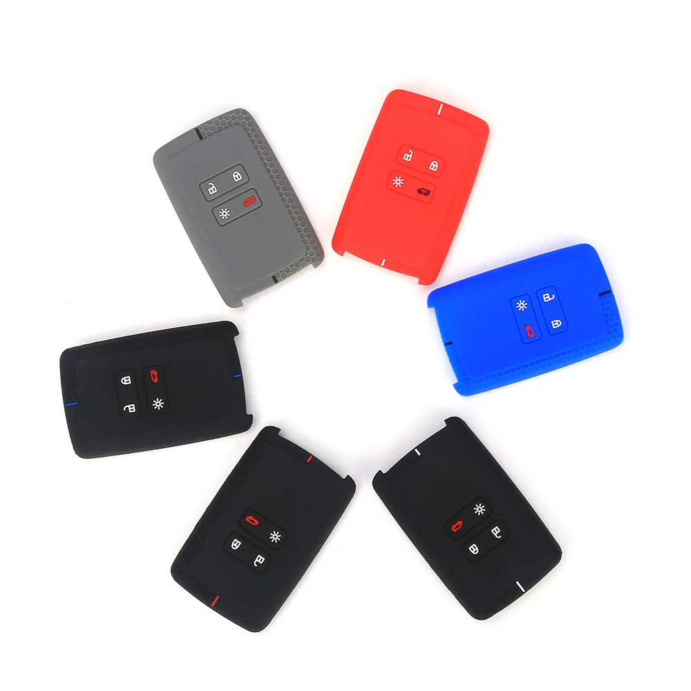 Hot Silicone Car Key Cover Case Shell Fob for Renault KOLEOS Kadjar Arkana 2017 Samsung QM5 4 Button Smart Set | Автомобили и