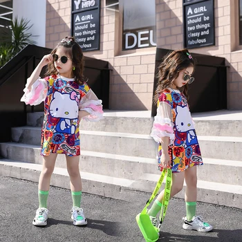 

Girl Summer Boutique Hello Kitty Vestidos De Fiesta White Minnie Mouse Dress Birthday Cute Princess Dresses платье спортивное