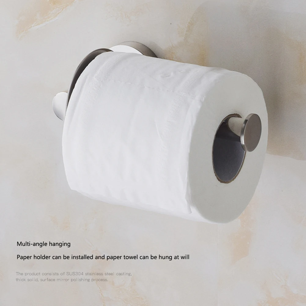 Rust Proof Stand Vertical Silver Bathroom Round Easy Install Durable Roll Paper Holder Toilet Wall Mounted Stainless Steel Hotel
