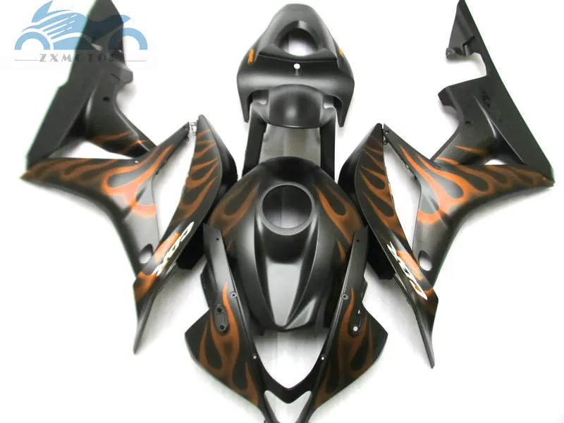 Обновите свой Комплект обтекателя впрыска, пригодный для Honda CBR600RR 2007 2008 CBR 600RR 07 08 зеленый пламя в черные наборы для гостинцев XF36