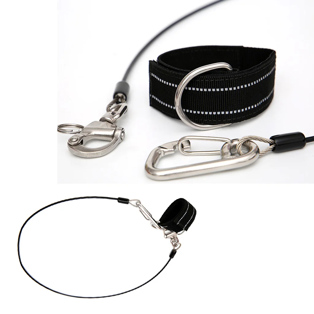

Adjustable Scuba Diving Lanyard Dive Wrist Band Strap Webbing D Ring Carabiner