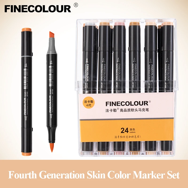 Маркеры на спиртовой основе Finecolour EF103 12/24/36 цветов кожи маркеры для каллиграфии