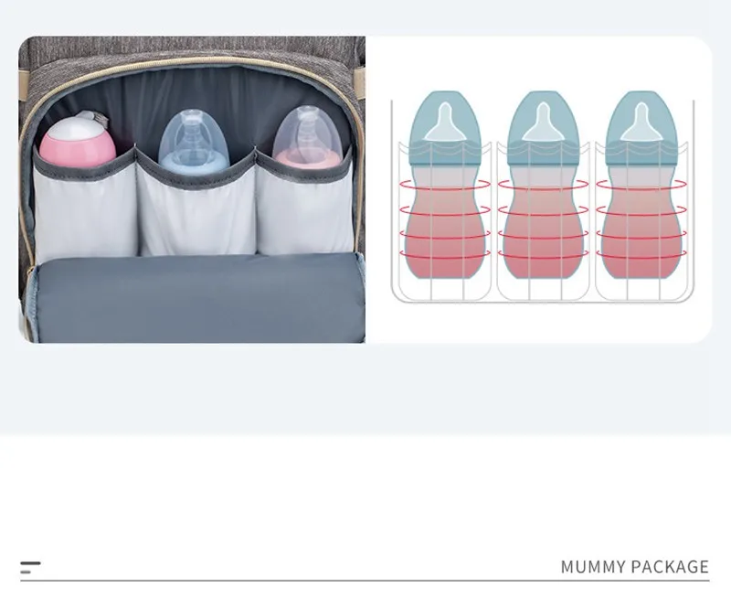 MOTOHOOD Mother Diaper Bags For Mom Multifunctional Nappy Bag Bed Backpack For Women Waterproof Mother Bag Baby Bags (7)