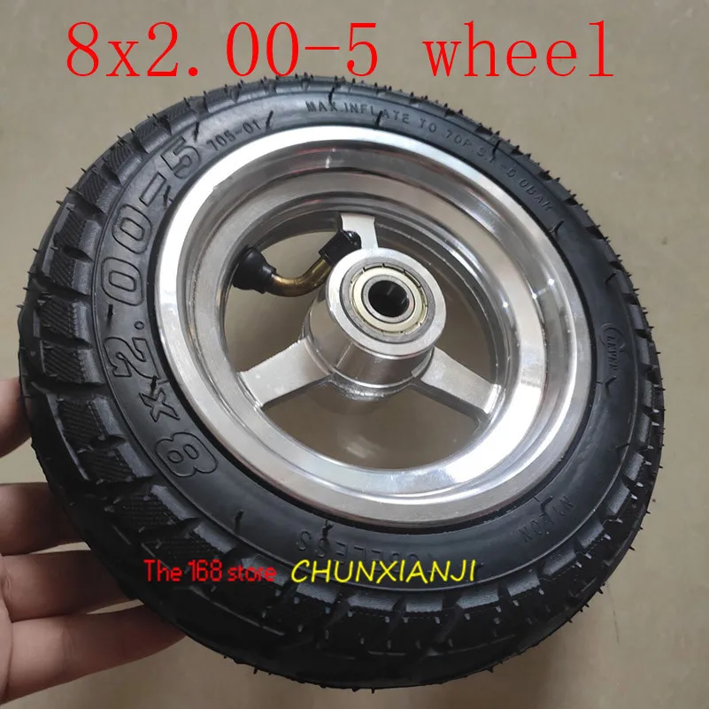 Бескамерные шины для колес 8x2.00 5 DIY с ступицей из сплава внутренний диаметр
