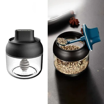 

3Pcs 280Ml Glass Seasoning Bottle Salt Honey Condiment Storage Spice Jar Kitchen Supplies