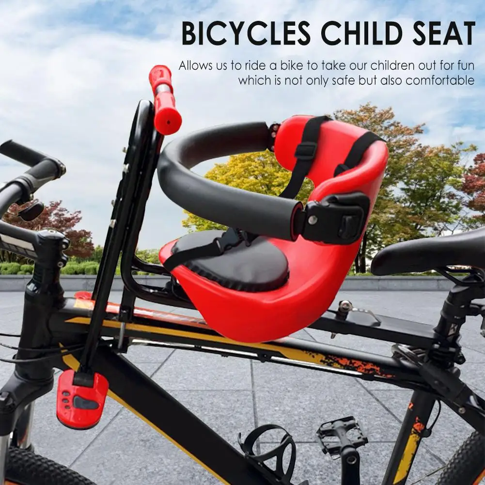 BackBaby Seat Bike Carrier with Handrail Pedals Bicycle Kids Child Front 