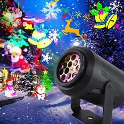 16 padrão conduziu a lâmpada ao ar livre à prova dwaterproof água floco de neve luzes do projetor para o feriado jardim palco holofotes ano novo natal decoratiions
