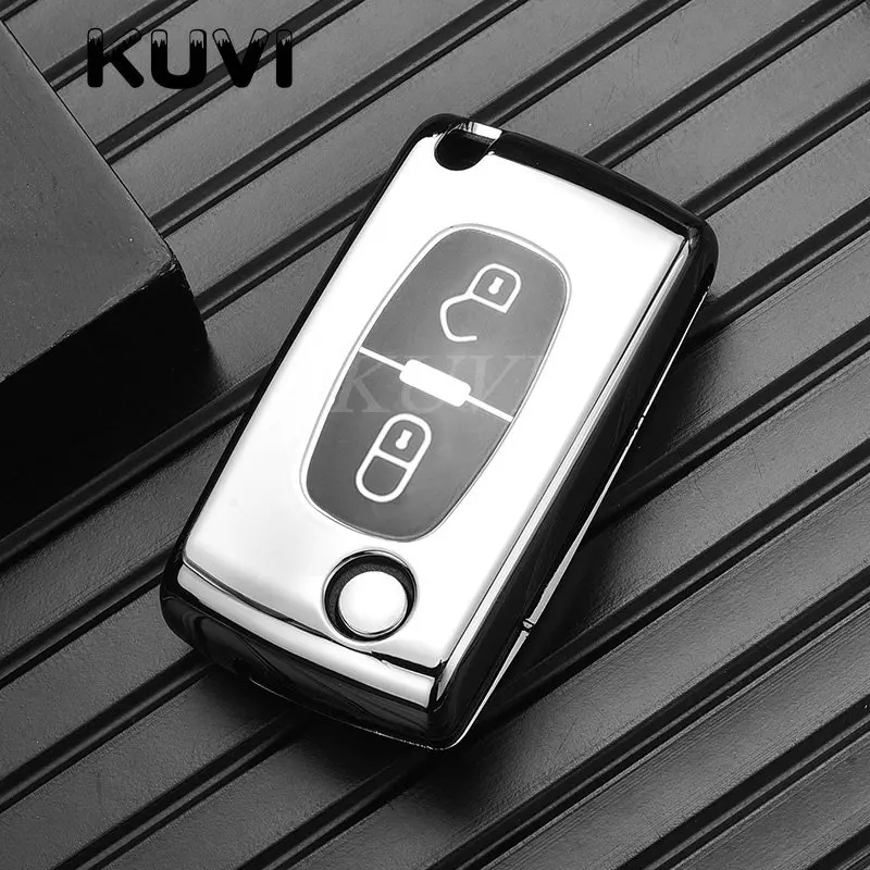 Soft TPU Car Key Fob Case Cover Protector for Peugeot 107 206 207 307 308 406 for Citroen Xsara Picasso C2 C3 C4 C5 C6 C8 key case,key case cover,car key shell