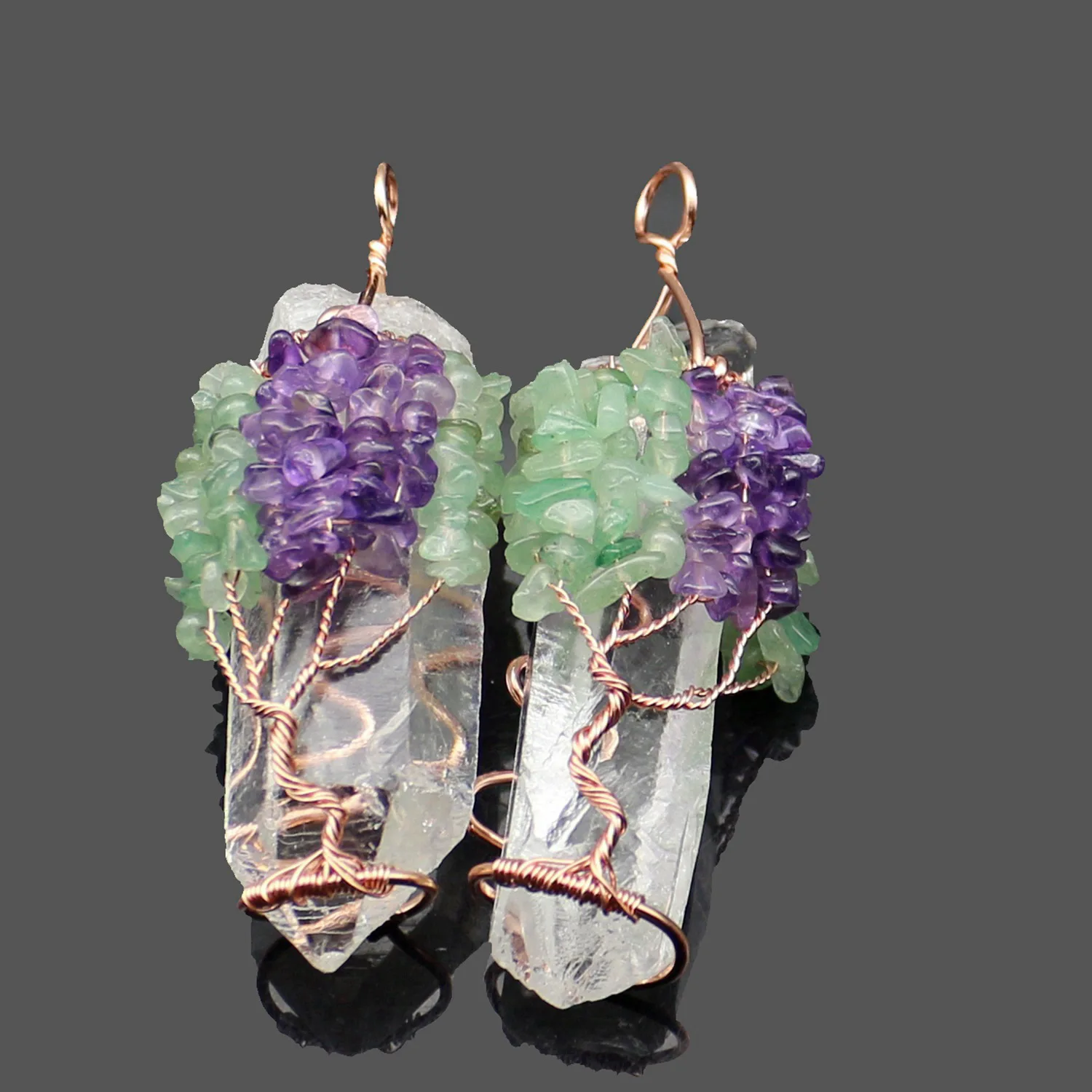 Натуральный хрустальный камень искусственная обмотка ручной работы