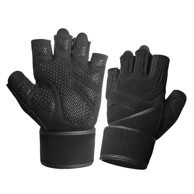 US $7.87 Newest Gym Gloves Wearresistant Half Finger Fitness Weight Lifting Gloves Antislip Body Building 
