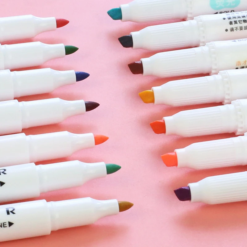 

Student-specific pens double-head water-based color pens drawing pens marker pens office light-colored highlighters art supplies