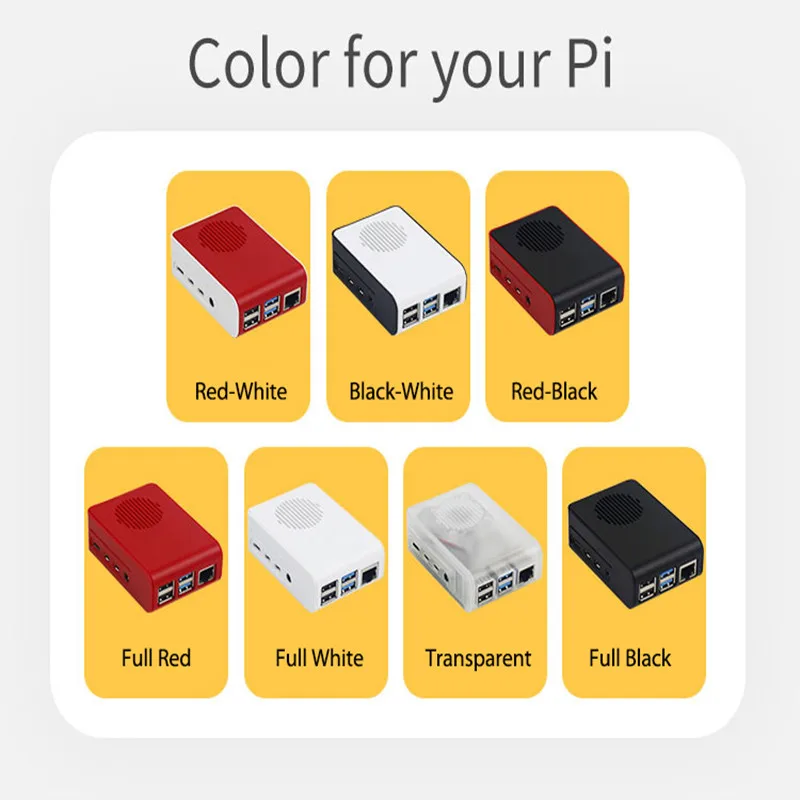Защитный чехол для Raspberry Pi 4B из АБС пластика черный корпус с охлаждающим
