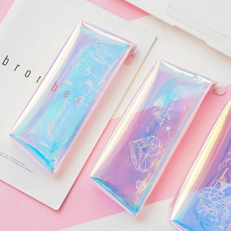 

Cute Diamond Pencil Case Kawaii Pencil Pouch Creative Laser Pen Case for Girls Gifts Back To School Office Supplies Stationery