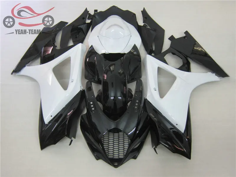 Новые детали обтекателя на мотоцикл для Suzuki 2007 2008 GSXR1000 K7 белый черный дорожный
