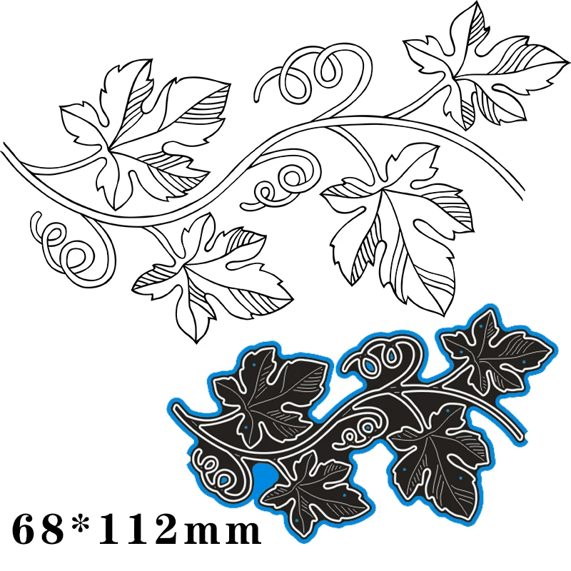 

Cutting Metal Dies Grape Leaves for 2020 New Stencils DIY Scrapbooking Paper Cards Craft Making New Craft Decoration 68*112mm