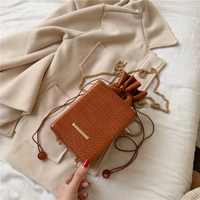 STYLE 1 Маленькие сумки через плечо в форме коробки для женщин, новинка, качественные женские кошельки и сумки из искусственной кожи, сумки через плечо с помадой - Цвет: STYLE 1